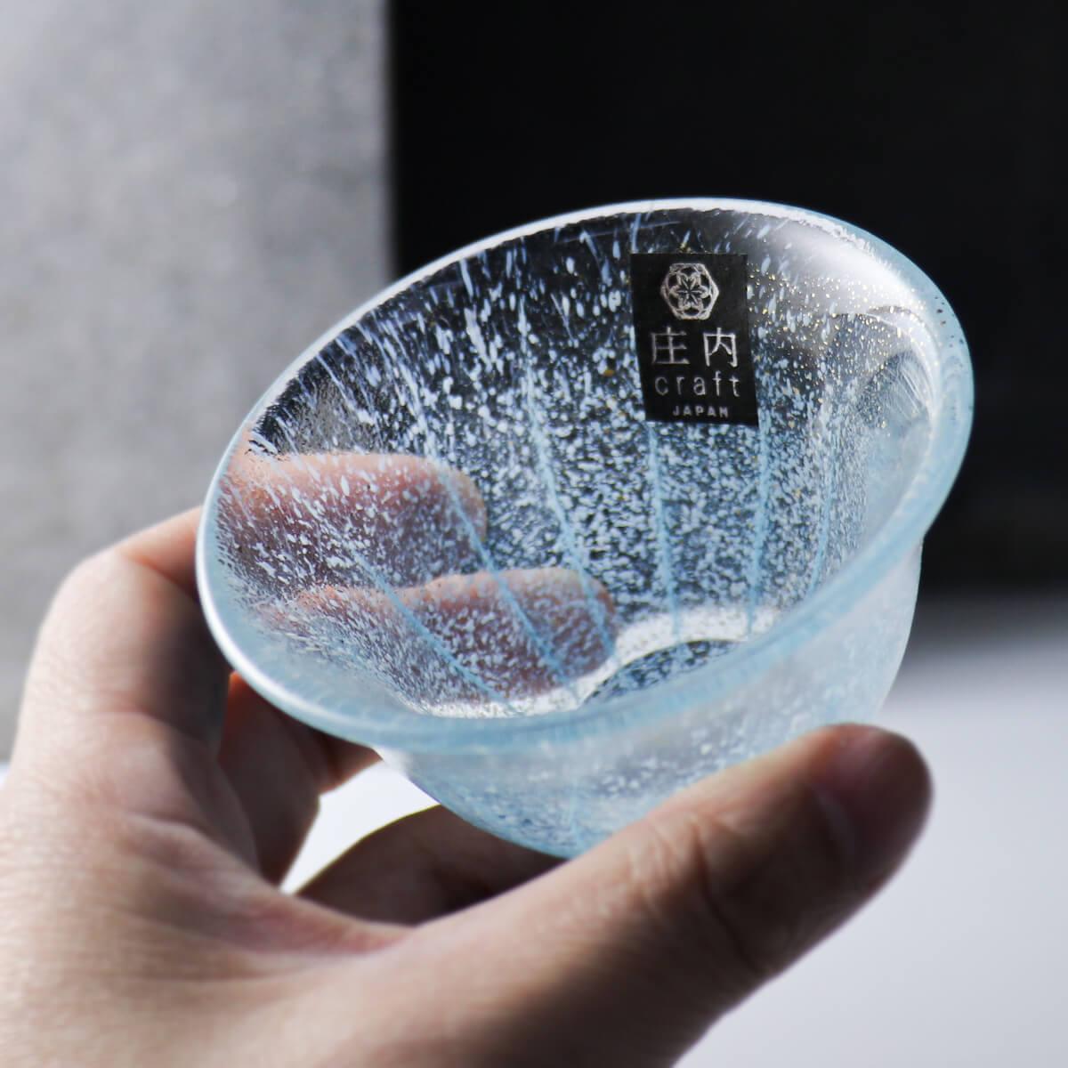 (一對價)70cc【Aderia】夏竹流水 日本津輕庄内金箔手工玻璃祝杯 - MSA玻璃雕刻