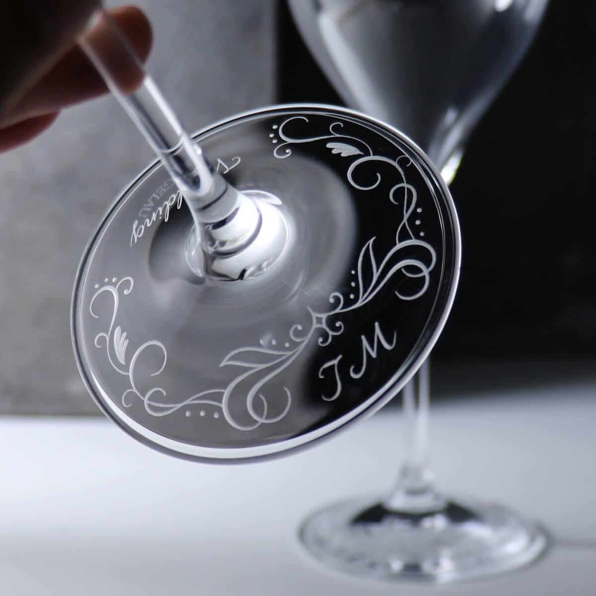 (一對價)650cc【Spiegelau婚禮對杯】歐風雕花 德國Adina白金水晶紅酒杯 - MSA玻璃雕刻
