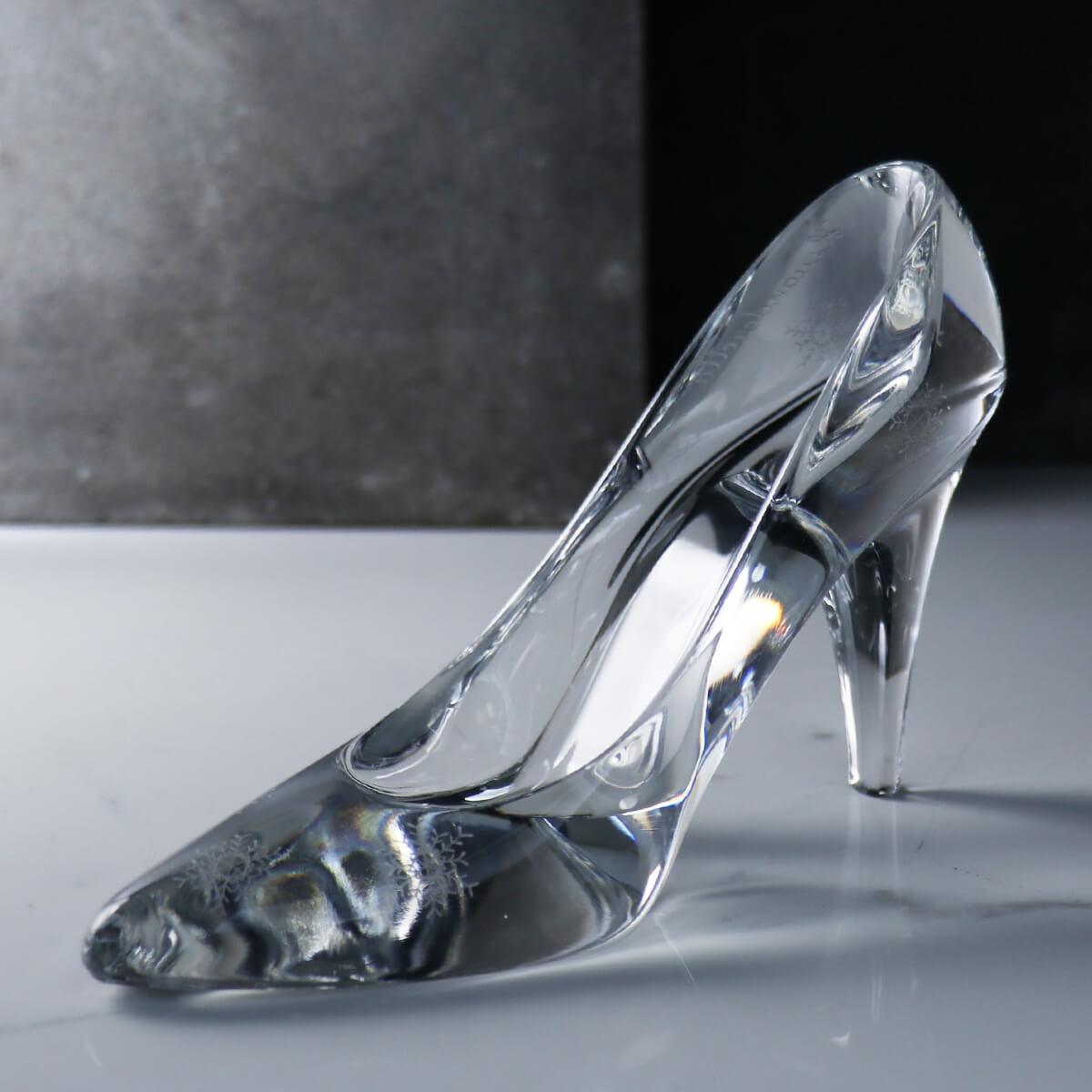 19cm【灰姑娘玻璃鞋】雪花 求婚專用 Cinderella glass slipper 水晶玻璃鞋 - MSA玻璃雕刻