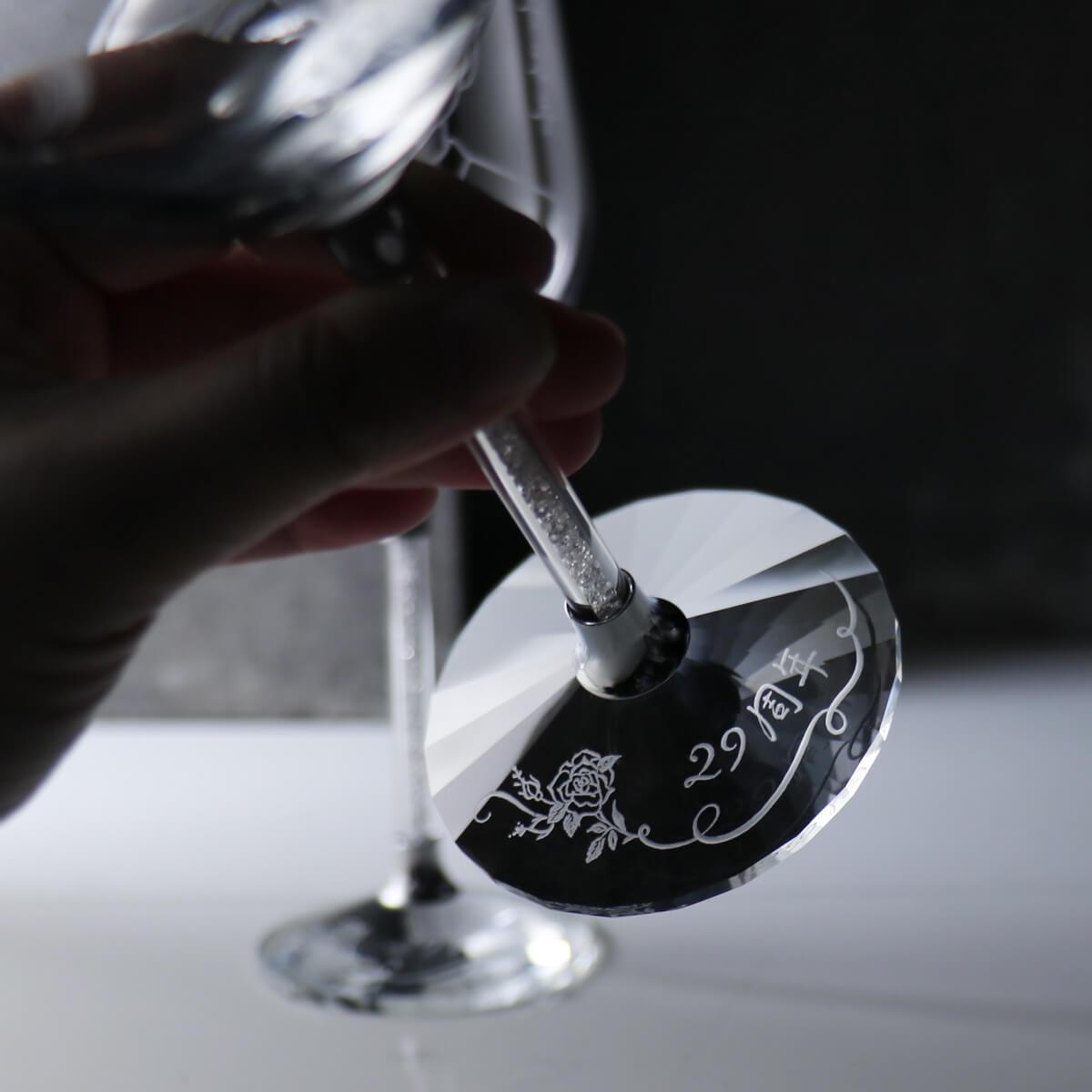 (一對價) 350cc【鑽石玫瑰花】卡薩布蘭卡滿鑽水晶結婚對杯 - MSA玻璃雕刻