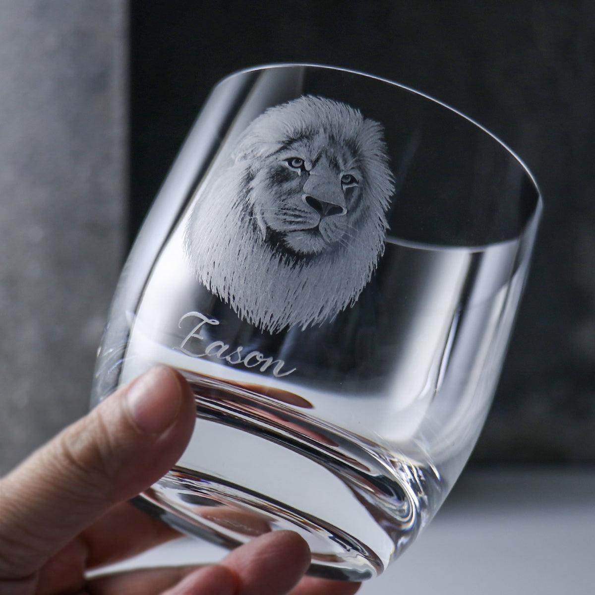 395cc 上海【Lucaris】獅 Lion威士忌水晶杯 雄獅 獅子座 - MSA玻璃雕刻