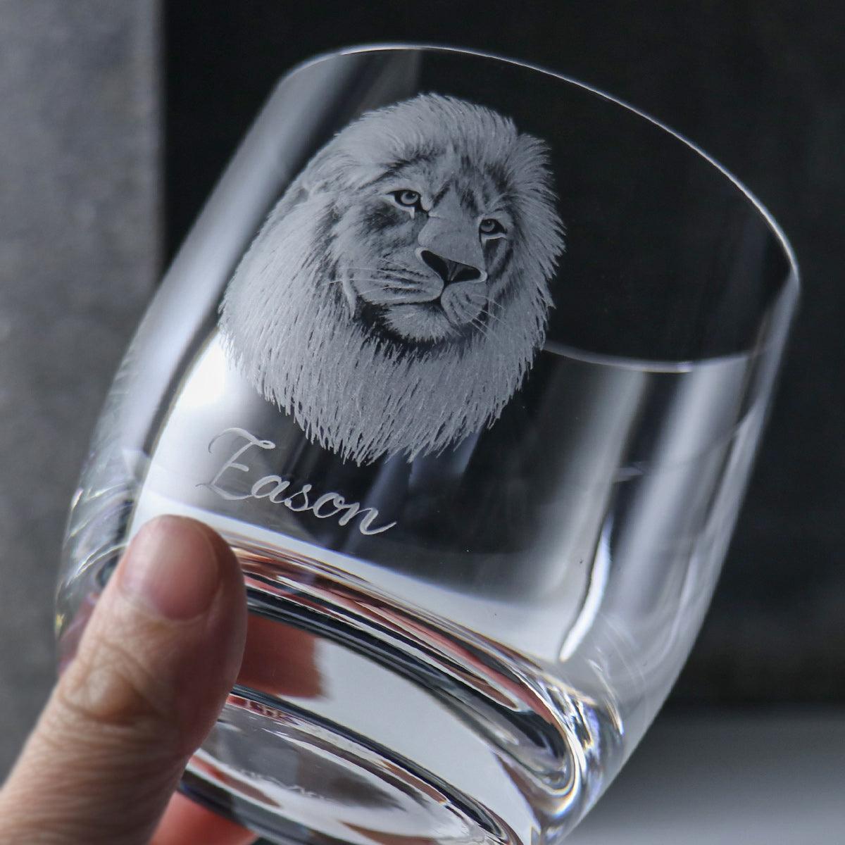 395cc 上海【Lucaris】獅 Lion威士忌水晶杯 雄獅 獅子座 - MSA玻璃雕刻