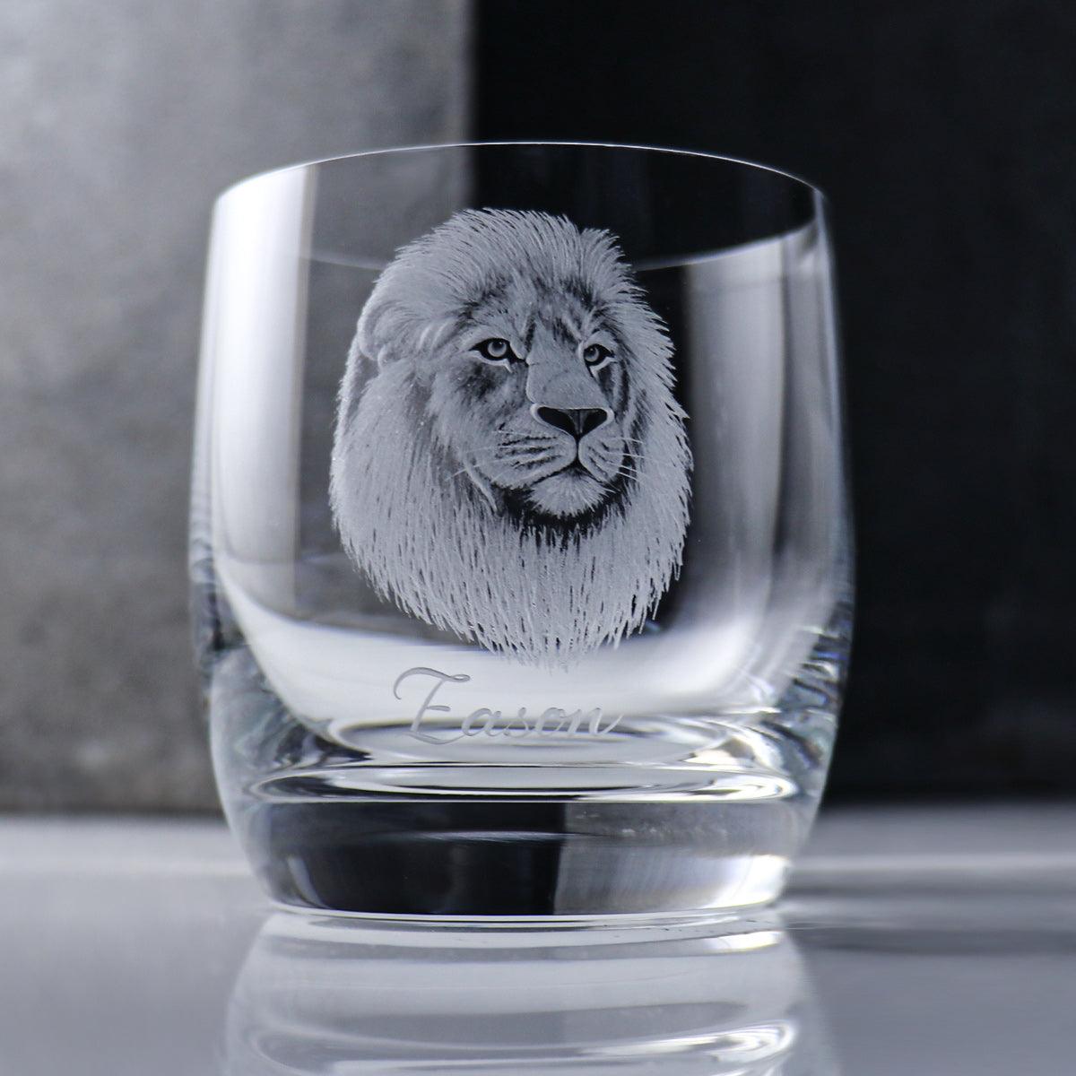 395cc 上海【Lucaris】獅 Lion威士忌水晶杯 雄獅 獅子座 - MSA玻璃雕刻