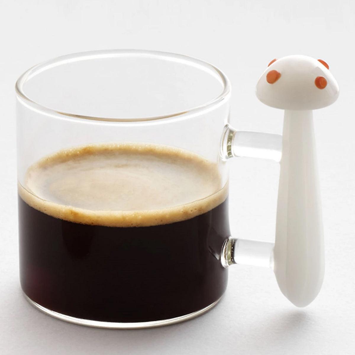 110cc【愛麗絲咖啡杯】(白蘑菇) 義大利Ichendorf 手工茶杯盤組 - MSA玻璃雕刻