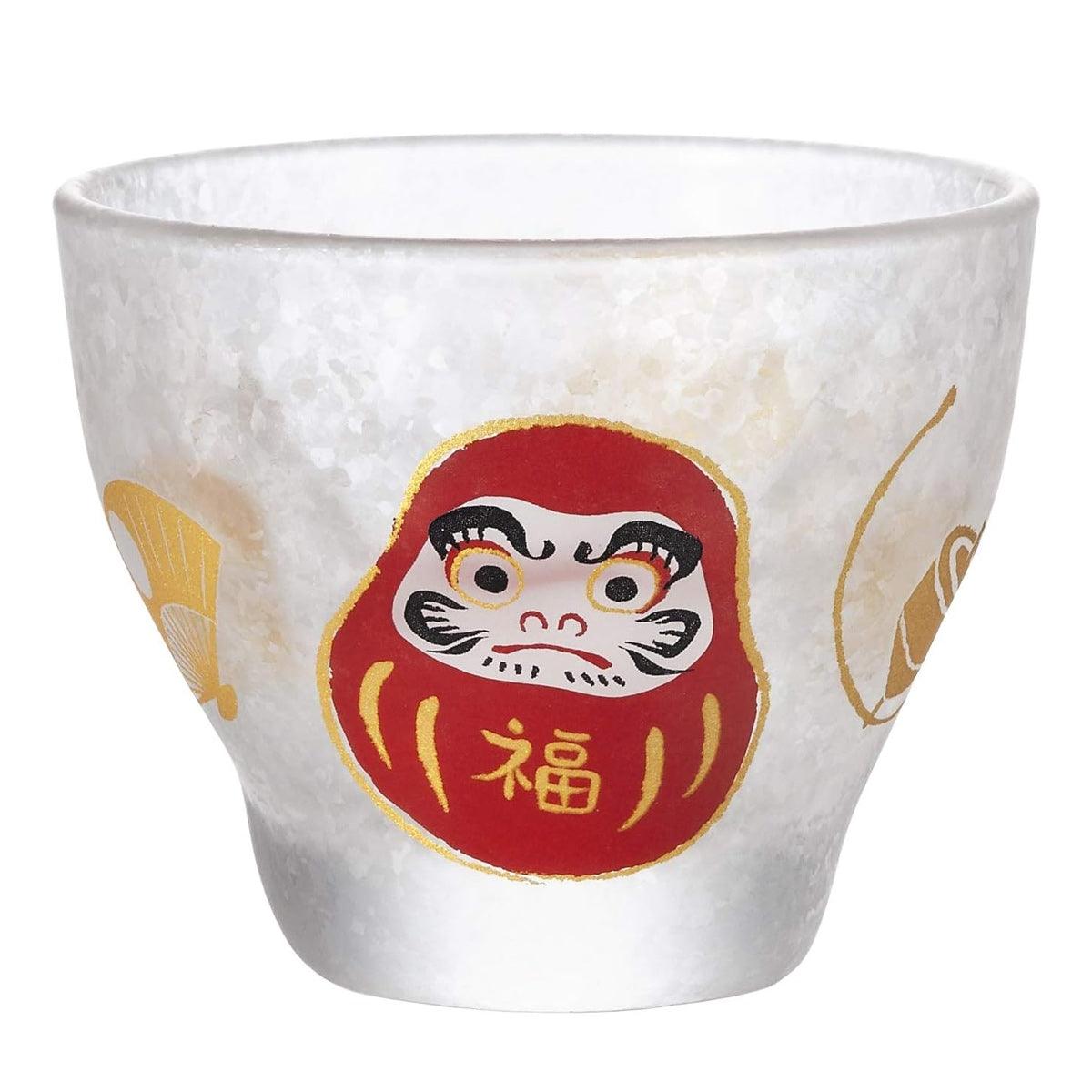 90cc【日本Aderia】人氣吉祥物 達摩不倒翁 招福杯 - MSA玻璃雕刻