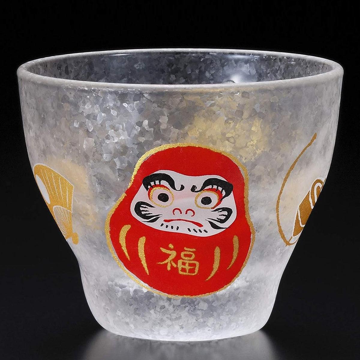 90cc【日本Aderia】人氣吉祥物 達摩不倒翁 招福杯 - MSA玻璃雕刻