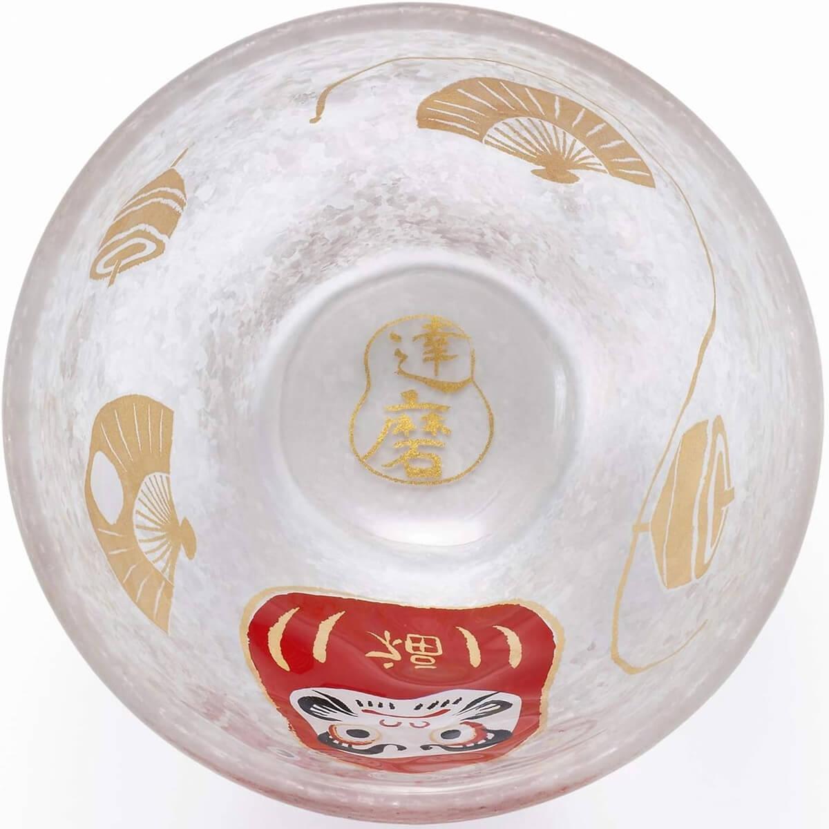 90cc【日本Aderia】人氣吉祥物 達摩不倒翁 招福杯 - MSA玻璃雕刻