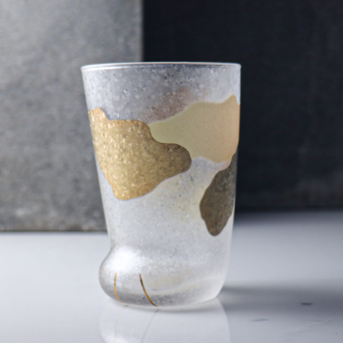 300cc【coconeco正品貓腳杯】日本Aderia金箔三花貓腳杯