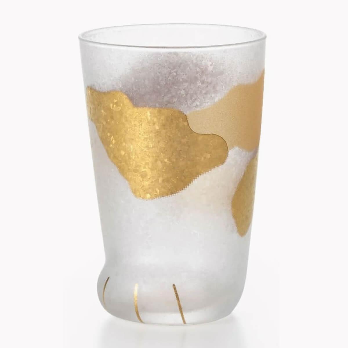 300cc【coconeco正品貓腳杯】日本Aderia金箔三花貓腳杯 - MSA玻璃雕刻