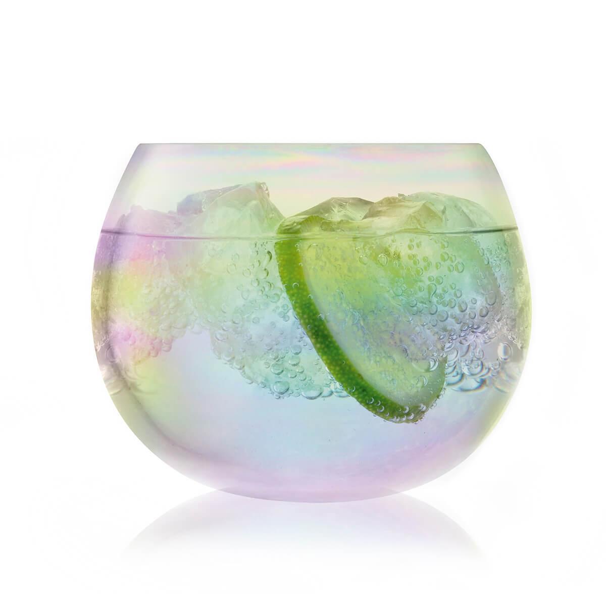 350cc【英國LSA Bubble】彩虹泡泡玻璃刻字水杯 手工杯 搖搖杯 - MSA玻璃雕刻