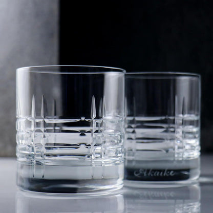 (一對價)369cc【情侶組雙十字紋】德國蔡司Schott Zwiesel Basic Bar威士忌對杯 - MSA玻璃雕刻