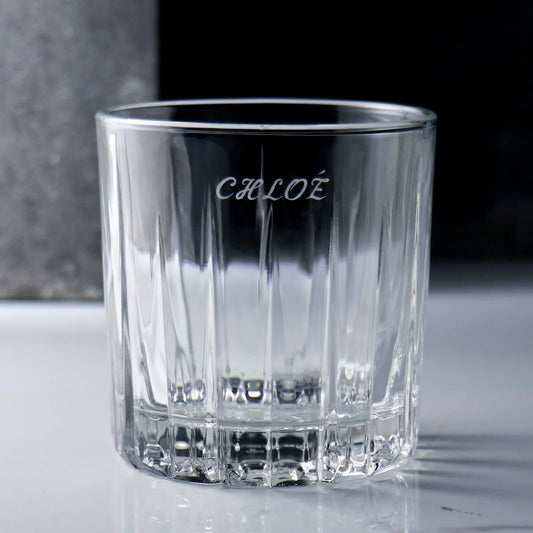 350cc【極簡美感】直紋無鉛威士忌杯 - MSA玻璃雕刻