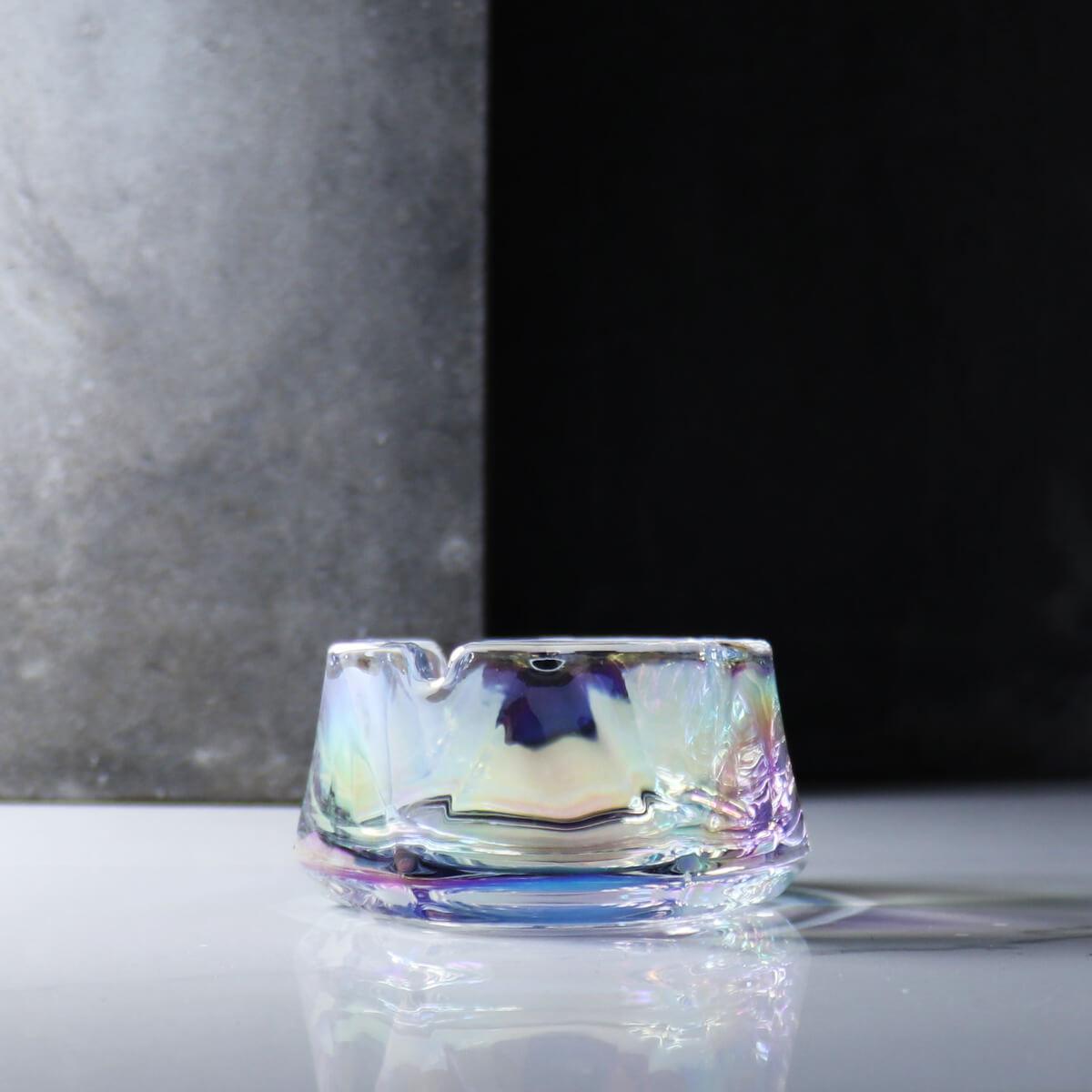 12cm【幻色金字塔】玻璃菸灰缸刻字 長官老闆送禮 - MSA玻璃雕刻