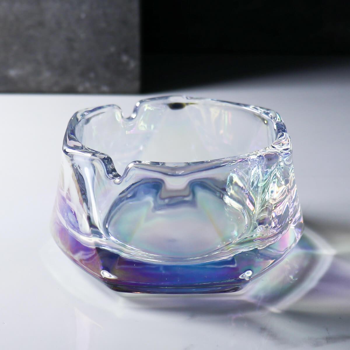 12cm【幻色金字塔】玻璃菸灰缸刻字 長官老闆送禮 - MSA玻璃雕刻