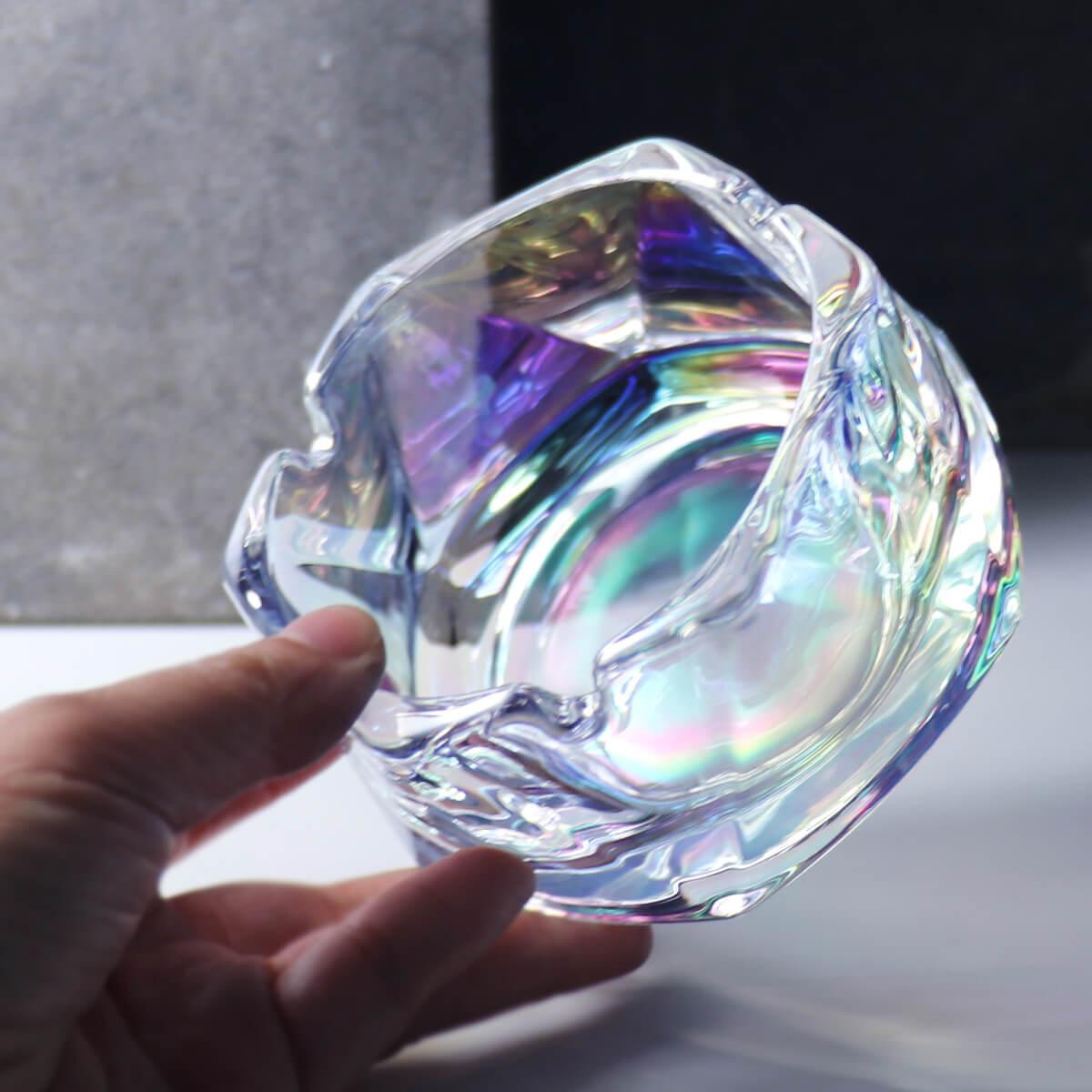 12cm【幻色金字塔】玻璃菸灰缸刻字 長官老闆送禮 - MSA玻璃雕刻