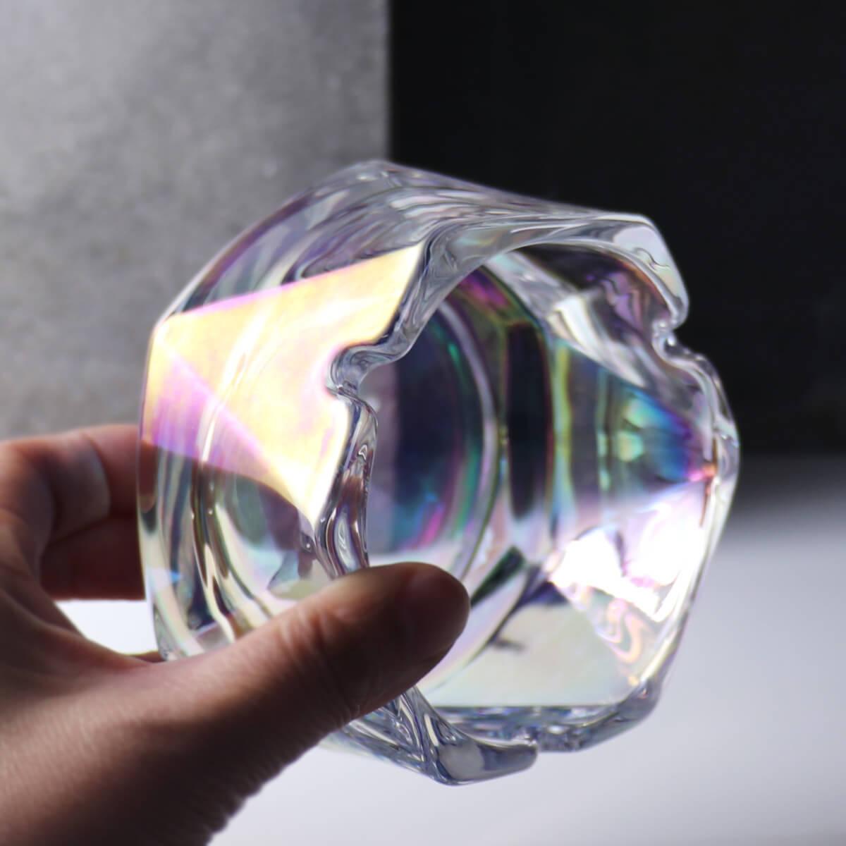 12cm【幻色金字塔】玻璃菸灰缸刻字 長官老闆送禮 - MSA玻璃雕刻