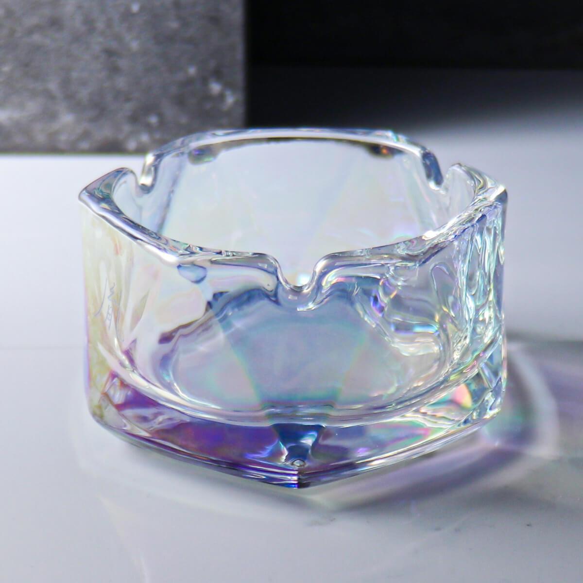 12cm【幻色金字塔】玻璃菸灰缸刻字 長官老闆送禮 - MSA玻璃雕刻