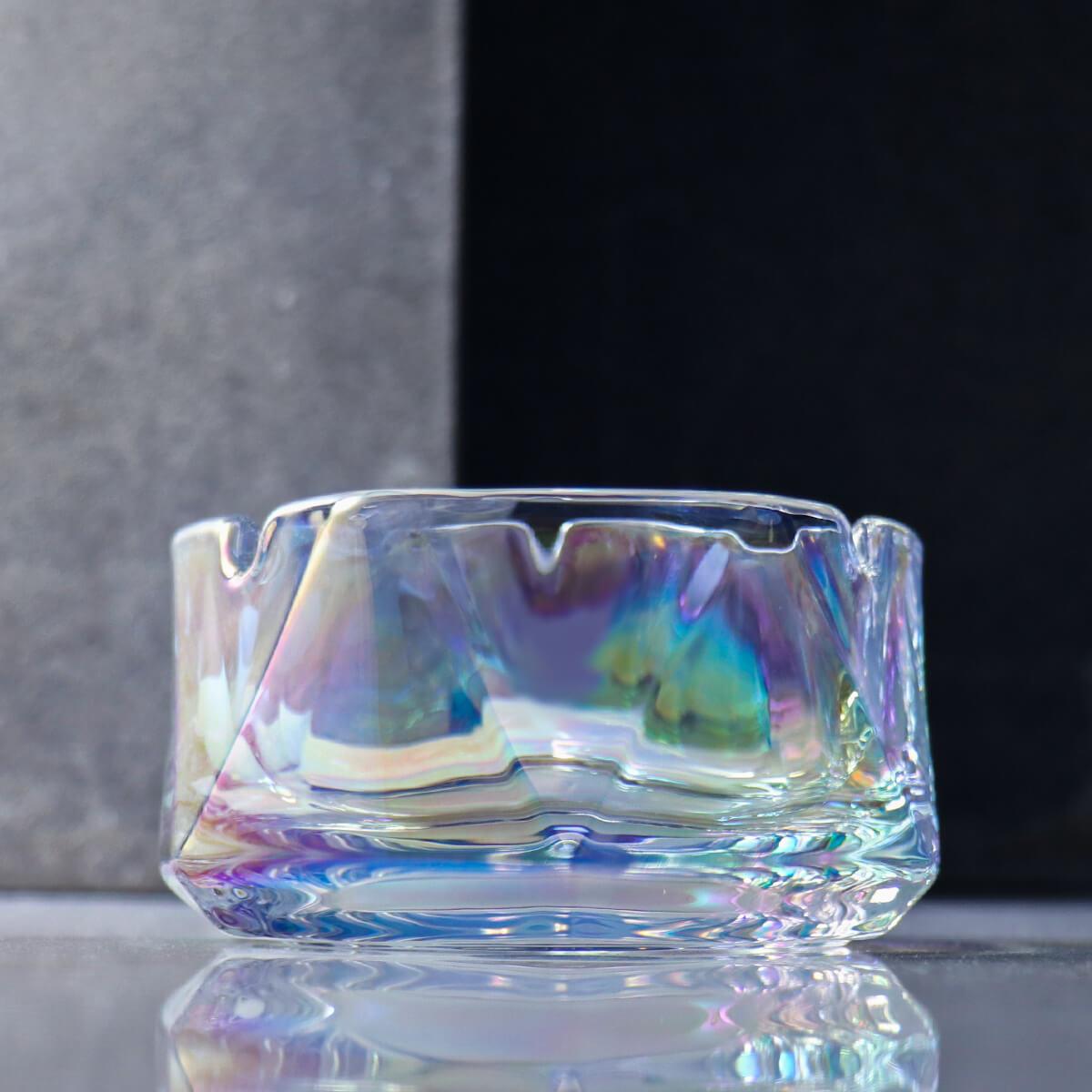 12cm【幻色金字塔】玻璃菸灰缸刻字 長官老闆送禮 - MSA玻璃雕刻