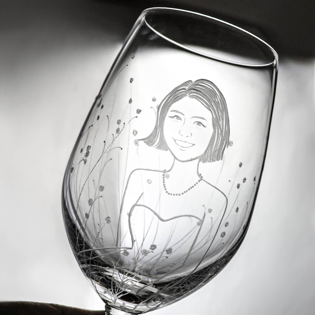 (一對價)425cc【峇里島花園婚禮結婚對杯】(寫實版)肖像似顏繪酒杯客製 - MSA玻璃雕刻