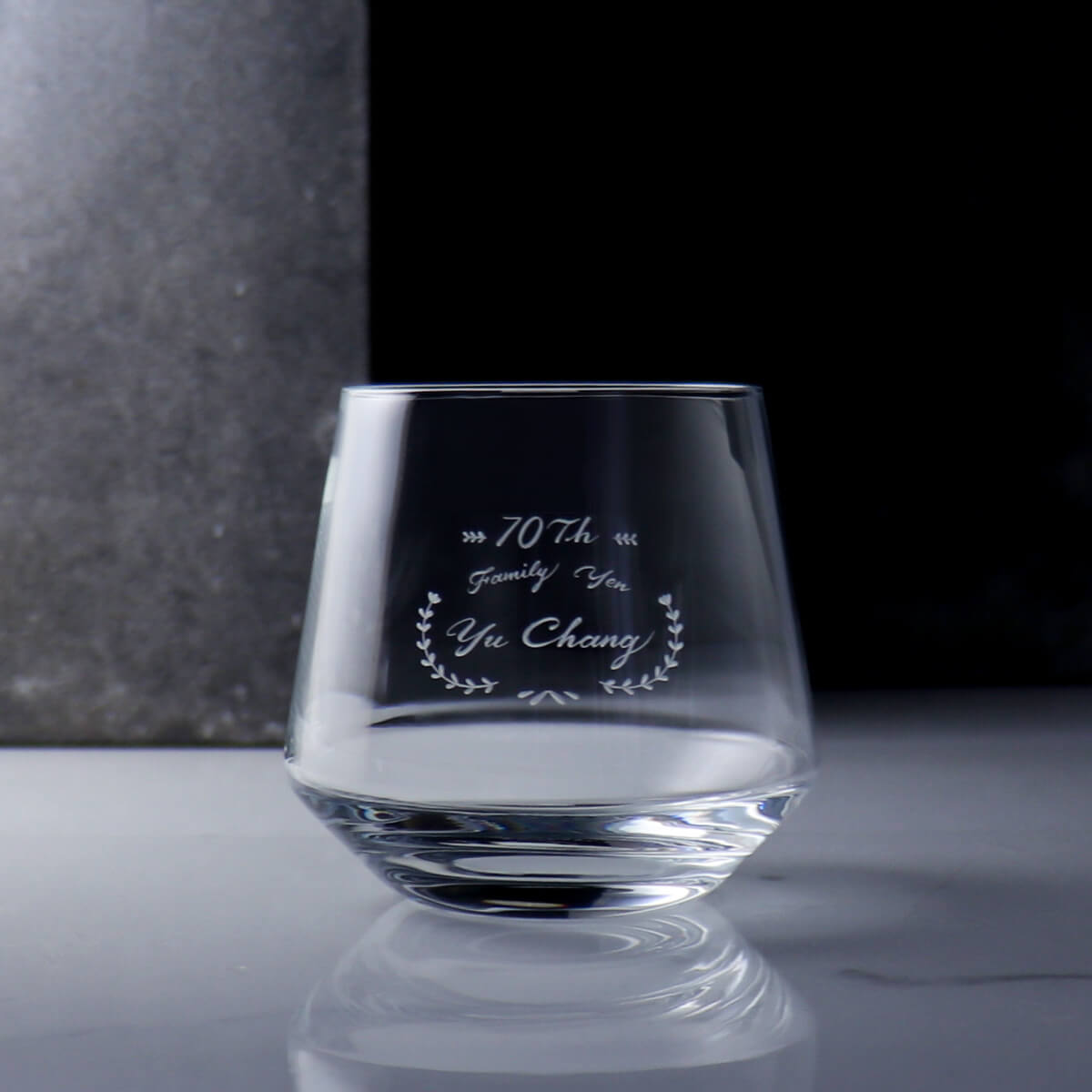 390cc【德國蔡司Schott Zwiesel】藤蔓花紋水晶錐威士忌杯 - MSA玻璃雕刻