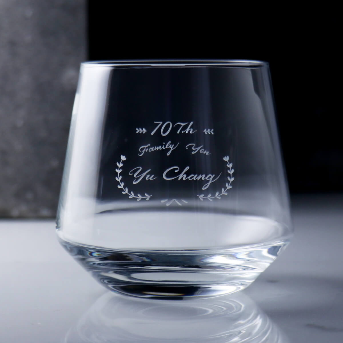 390cc【德國蔡司Schott Zwiesel】藤蔓花紋水晶錐威士忌杯 - MSA玻璃雕刻