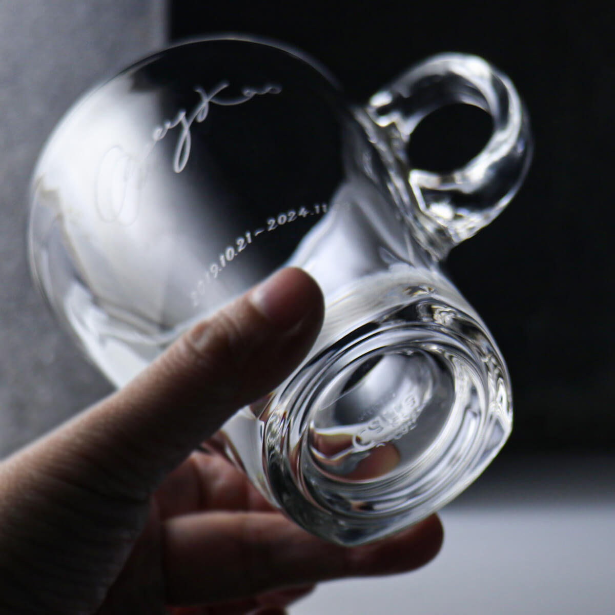 355cc【客製玻璃杯】簽名咖啡杯 簽字馬克杯 - MSA玻璃雕刻