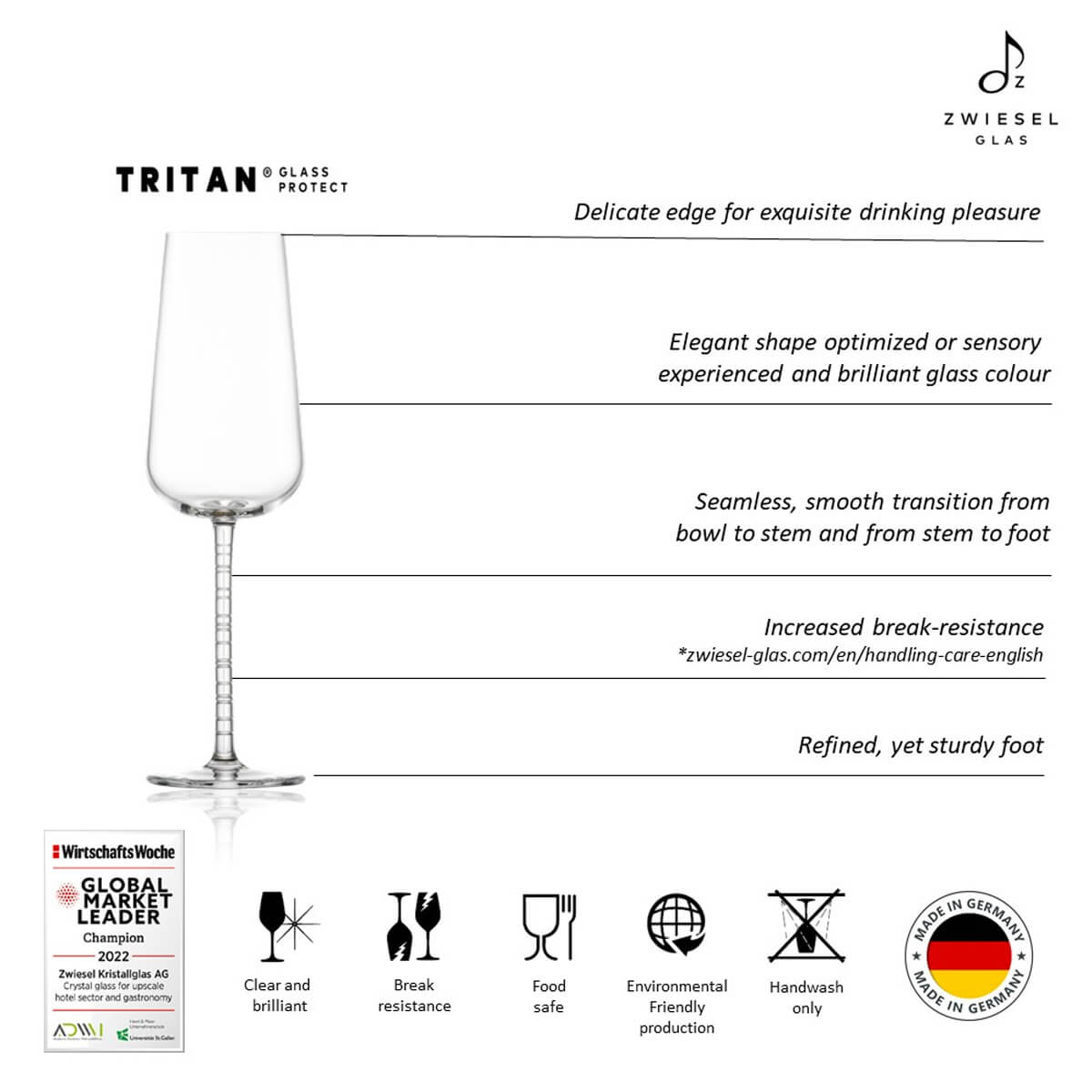 (一對價)358cc【德國Zwiesel Glas婚禮對杯】Journey Tritan水晶香檳對杯