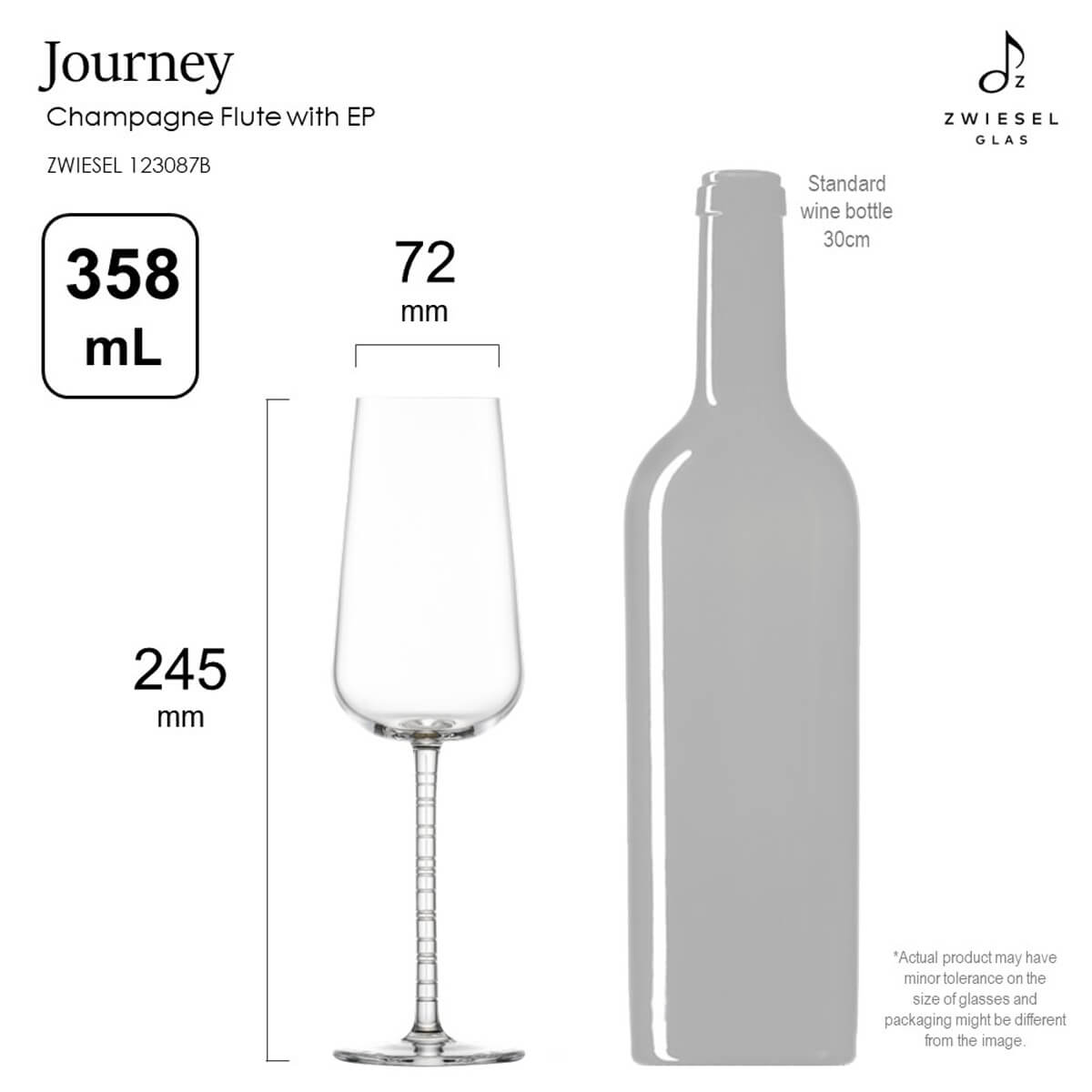 (一對價)358cc【德國Zwiesel Glas婚禮對杯】Journey Tritan水晶香檳對杯