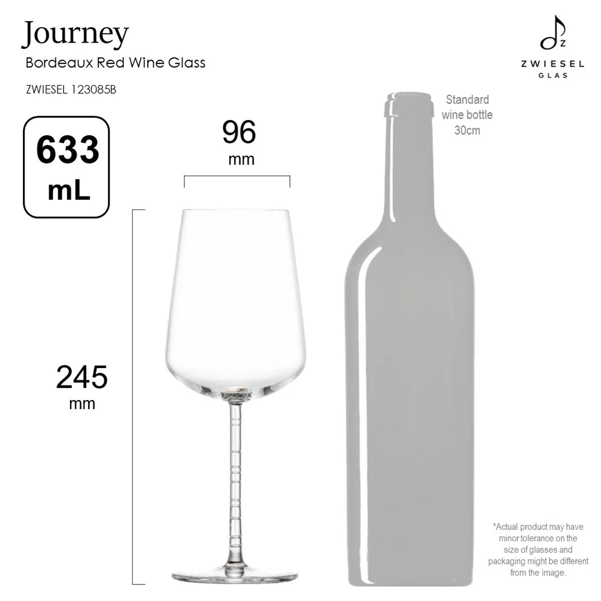 (一對價)633cc【德國Zwiesel Glas婚禮對杯】Journey Tritan水晶波爾多紅酒對杯