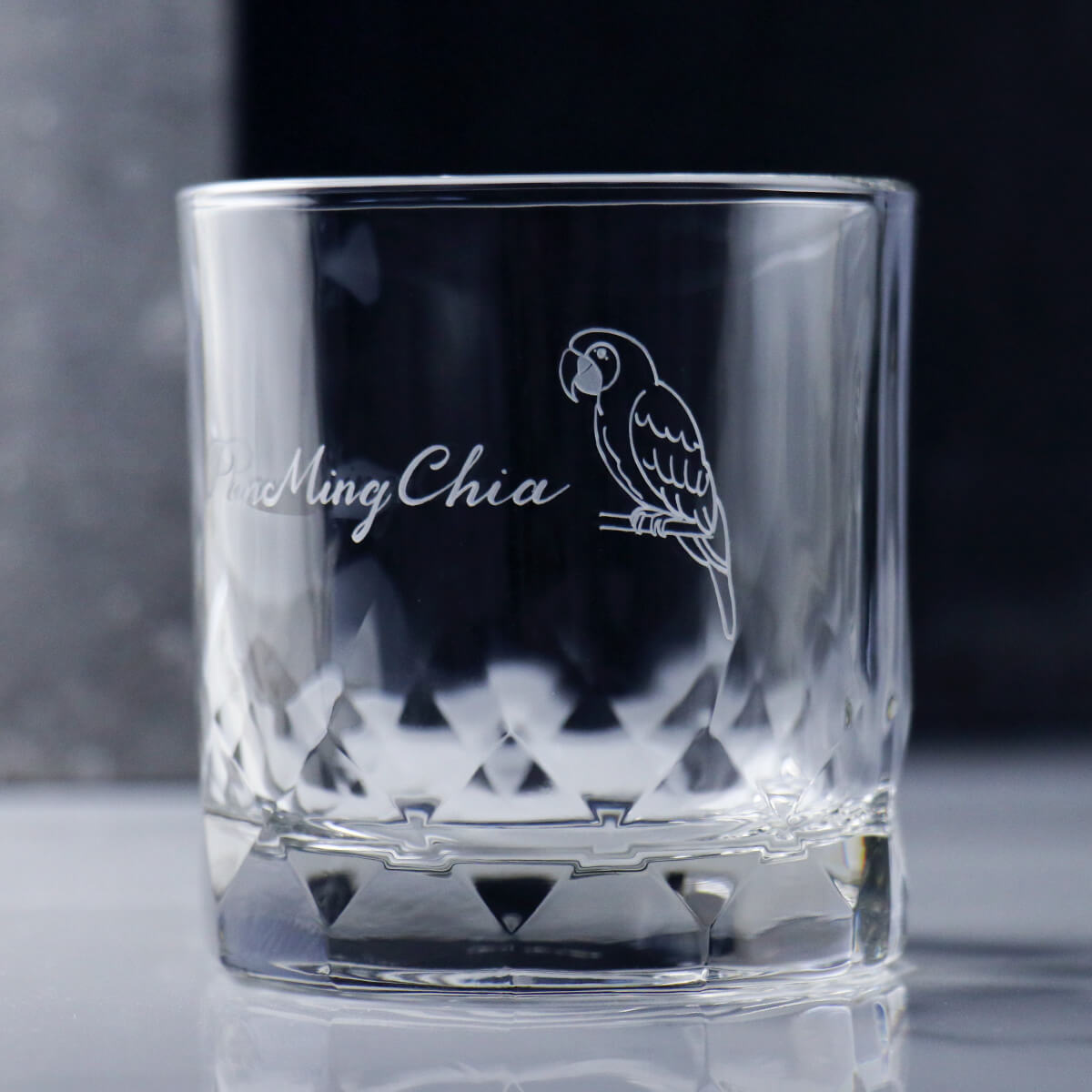 350cc【鸚鵡】鑽石紋客製威士忌杯