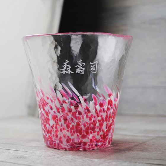 【日本手工杯】(櫻花粉)日本進口津軽手工杯 津軽びいどろ タンブラ - MSA玻璃雕刻