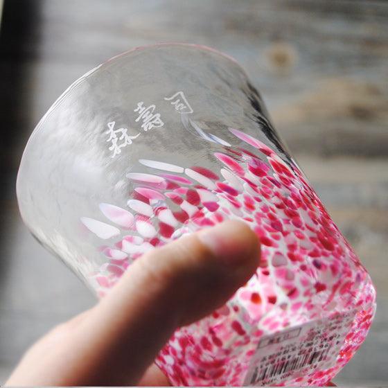 【日本手工杯】(櫻花粉)日本進口津軽手工杯 津軽びいどろ タンブラ - MSA玻璃雕刻