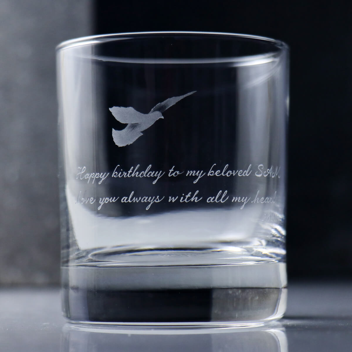 245cc【與大自然共舞】鴿 飛翔吧! 威士忌杯 鳥雕刻 For dear dad 父親節