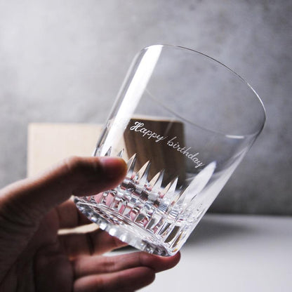 270cc【日本松徳硝子】松徳ROCK #01 小千本 威士忌杯Rock Glass無鉛水晶玻璃 酒器 (日本桐箱包裝) - MSA玻璃雕刻