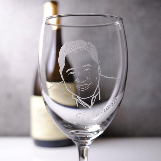 270cc【莊園紳士肖像杯】(寫實版)品酒會 人像客製紅酒杯 老闆杯 - MSA玻璃雕刻