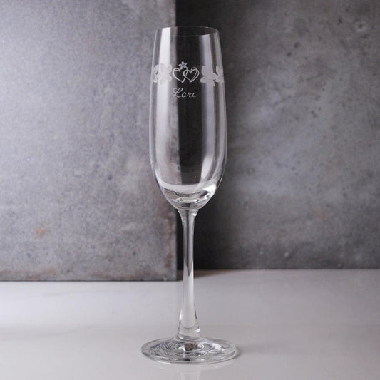 210cc【梧桐花】情人節紀念酒杯 香檳杯 - MSA玻璃雕刻