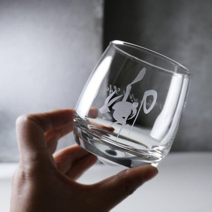 270cc【生肖兔】十二生肖 卯兔 威士忌杯(底部圓錐形無法平放) - MSA玻璃雕刻