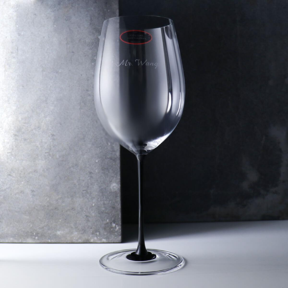 860cc【奧地利 Riedel 黑梗系列】Sommeliers Black Tie Bordeaux波爾多紅酒杯 - MSA玻璃雕刻