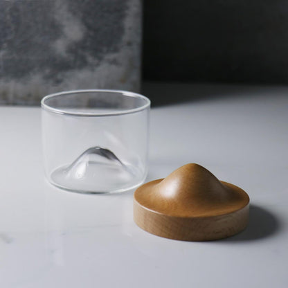120cc【哲學生活小山杯】櫸木原木山形酒杯 茶杯 - MSA玻璃雕刻