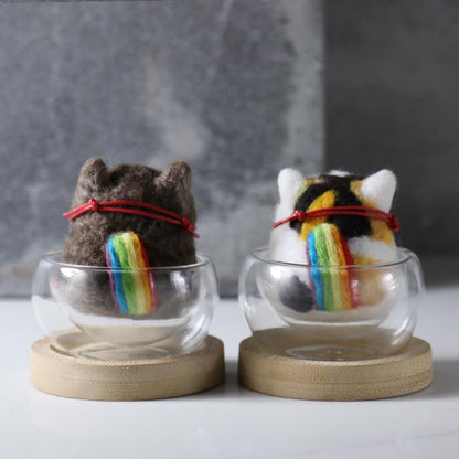 feiwa手作 夫妻貓結婚式 貓丸杯 情侶貓 - MSA玻璃雕刻