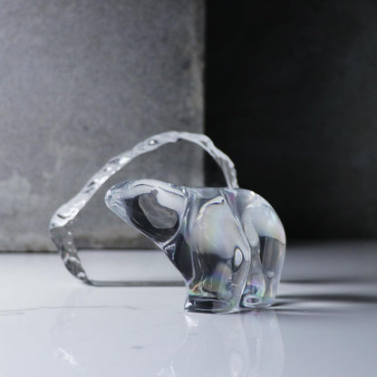 7cm【為北極熊尋找一塊浮冰...】冰山北極熊水晶玻璃居家擺飾 - MSA玻璃雕刻