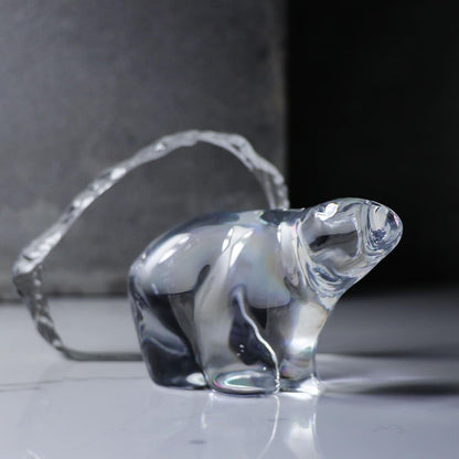 7cm【為北極熊尋找一塊浮冰...】冰山北極熊水晶玻璃居家擺飾 - MSA玻璃雕刻