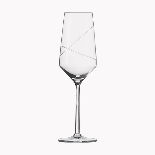 297cc【德國蔡司Schott Zwiesel】Pure LOOP 水晶香檳杯 - MSA玻璃雕刻
