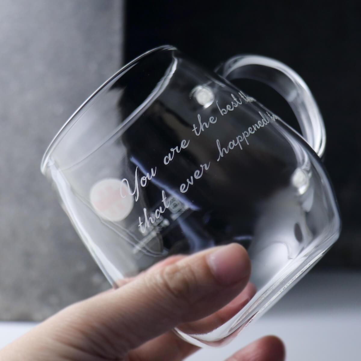 360cc【圓圓耐熱杯】日本HARIO刻字耐熱馬克杯 超輕薄 - MSA玻璃雕刻