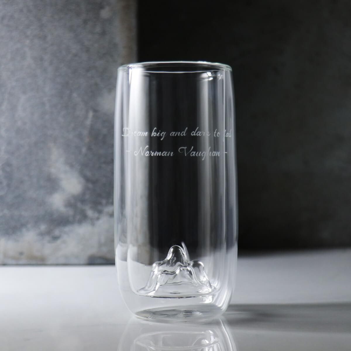 330cc【小山雙層杯】小山耐熱玻璃杯 茶杯刻字 - MSA玻璃雕刻