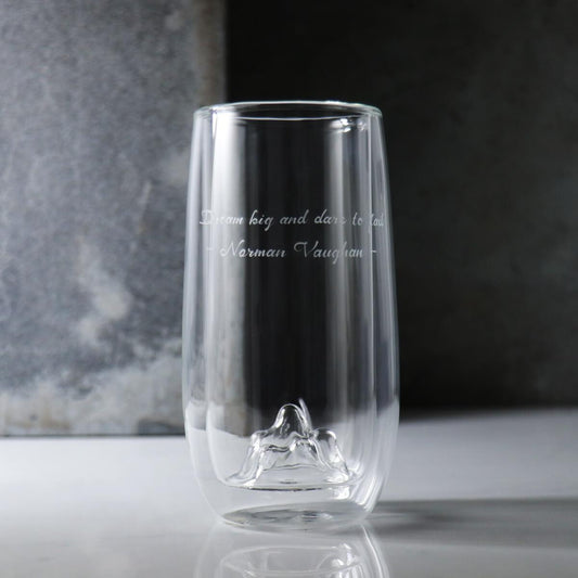 330cc【小山雙層杯】小山耐熱玻璃杯 茶杯刻字 - MSA玻璃雕刻