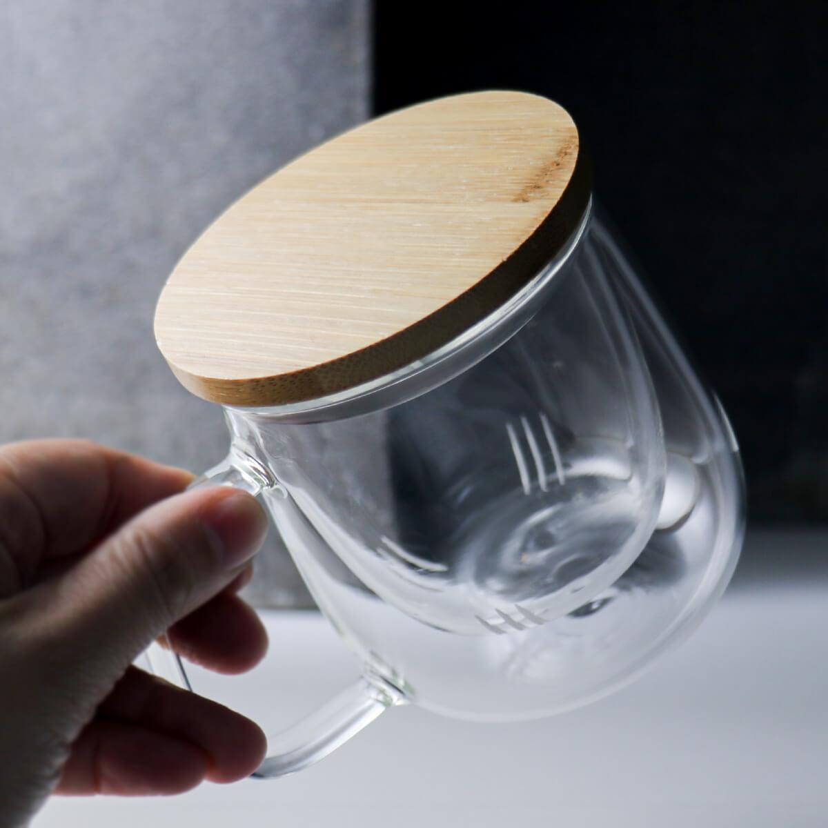 400cc【森林系】木木耐熱玻璃茶杯 - MSA玻璃雕刻