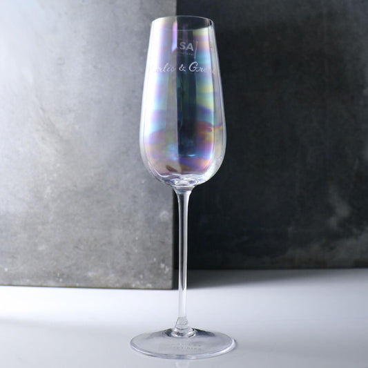 250cc【Rainbow】英國LSA Pearl彩虹刻字香檳杯 漸變手工杯客製刻字 - MSA玻璃雕刻