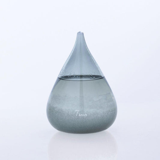 11cm【日本進口Tempo Drop Dawn天氣瓶】mini 黑夜水滴天氣球 - MSA玻璃雕刻
