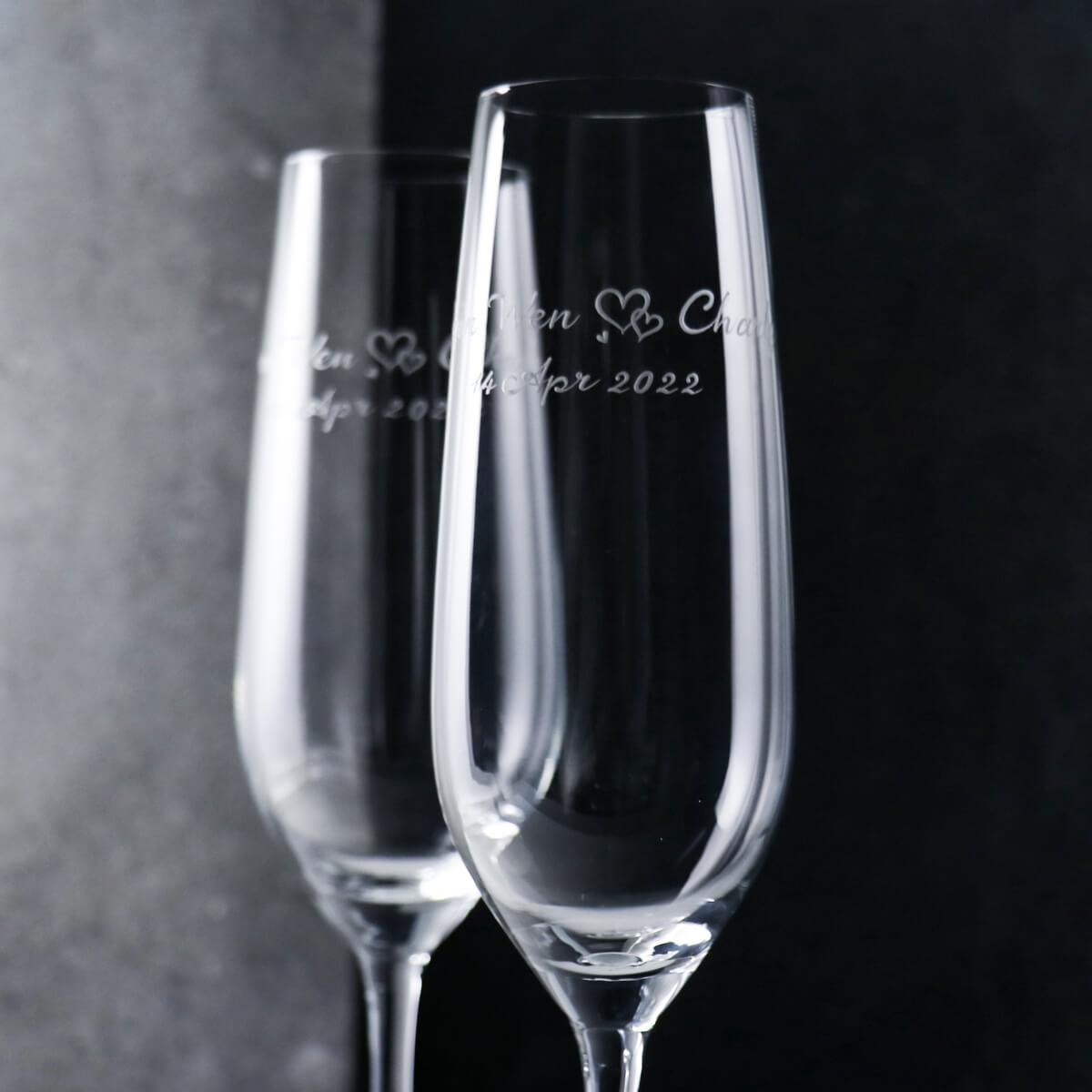 (一對價)240cc【德國蔡司FORTISSIMO對杯】歐風雕花水晶香檳杯 - MSA玻璃雕刻